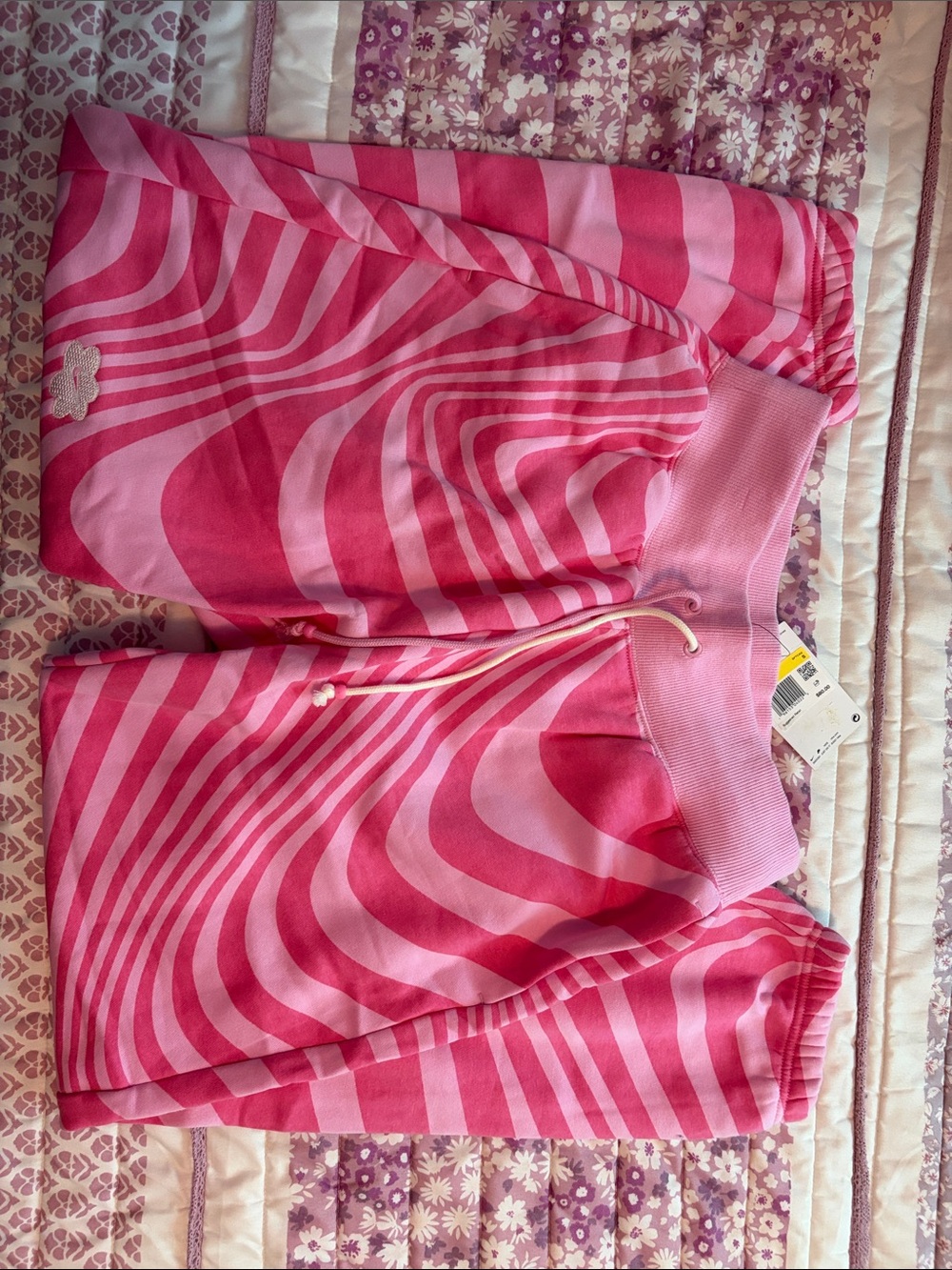 Nike Pink Swirl Track Joggers - Light Pink & Bright Pink